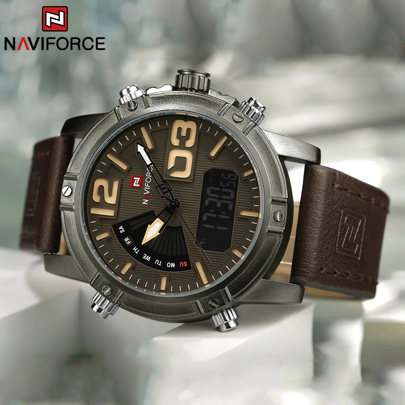NAVIFORCE Top Brand Men Watch  - Leather Watch Band Men review and price