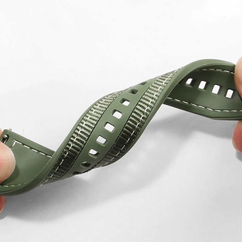22mm Woven Nylon+Silicone Stra - Silicone Watch Band 22Mm review and price